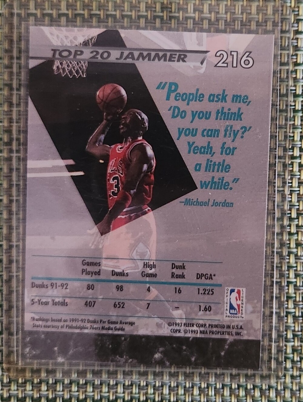 Michael Jordan Top 20 Jammer Basketball Card - Picture 2 of 2